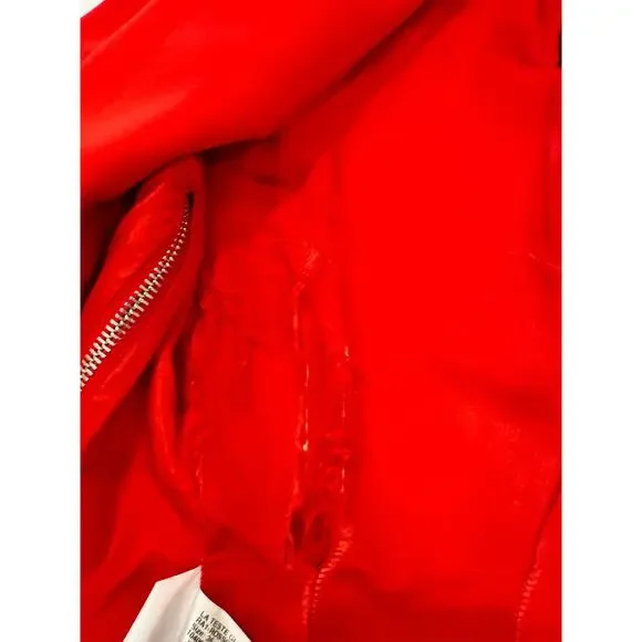 Pinko Moto Zip Blazer Women’s IT 36 US 6 Medium Red Y2K Biker McQueen - Picture 10 of 16